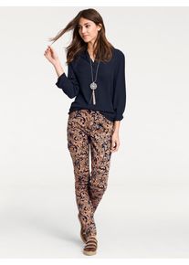 Heine, Damen Longbluse, Kobaltblau / Transparent