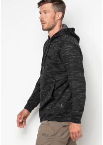 Jack Wolfskin, Herren Kapuzenfleecejacke 'OCEANSIDE HOODED JKT MEN', Schwarzmeliert