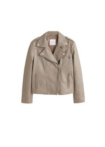 Mango, Damen Lederjacke 'Esther', Greige