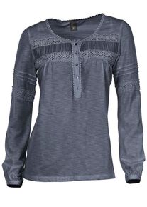 Heine, Damen Rundhalsshirt, Graphit / Graumeliert