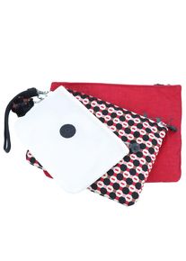Kipling, Damen Wristlet Kosmetiktaschen-Set 'Beauty of Gifting Iaka L', Navy / Rot / Schwarz / Weiß