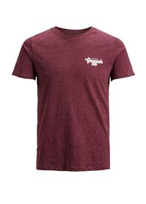 Jack & Jones JACK & JONES, Herren T-Shirt, Rotmeliert / Weiß