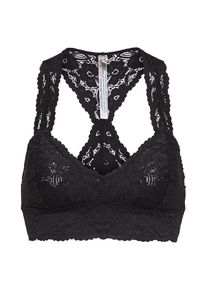 Free People, Damen Bralette mit Spitzenbesatz, Schwarz