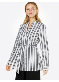 Selected Femme, Damen Bluse 'EVELYN', Anthrazit / Weiß