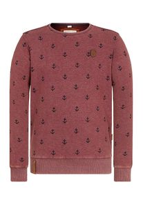 Naketano, Herren Sweatshirt 'Rise Of An Enemy', Rot / Schwarz