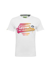 Superdry, Herren Shirt 'High Flyers Hyper Classics Lite Tee', Orange / Pink / Weiß
