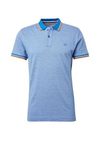 Tom Tailor Denim, Herren Poloshirt, Blau / Hellblau / Dunkelorange / Weiß