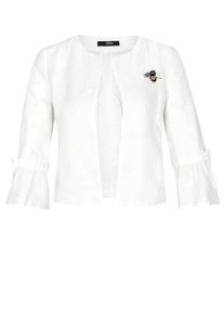 s.Oliver BLACK LABEL, Damen Leinenjacke mit Brosche, Weiß