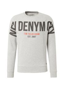 Tom Tailor Denim, Herren Sweatshirt, Anthrazit / Graumeliert / Orange