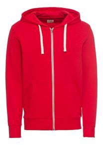 Jack & Jones JACK & JONES, Herren Sweatjacke 'Ehol', Rot / Wei&szlig;