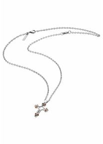 Police, Damen Kette mit Anhänger 'TUCSON, Kreuz, PJ26037PSSRG.02', Rosegold / Schwarz / Silber