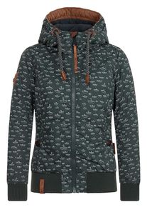 Naketano, Damen Übergangsjacke 'Die Sportive Muschi', Braun / Dunkelgrün / Weiß