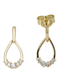 Firetti, Damen Ohrstecker, Gold / Weiß