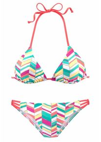 Buffalo, Damen Triangel-Bikini, Türkis / Orange / Pink / Weiß