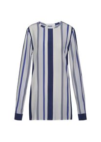 Tommy Hilfiger, Damen Bluse 'NORMA TOP LS', Blau / Dunkelblau / Hellgrau / Offwhite