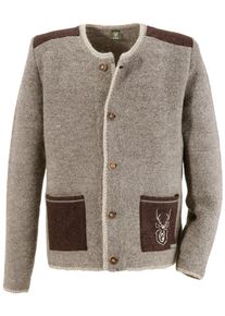 OS-Trachten, Herren Strickjacke, Braun / Taupe