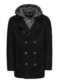 INDICODE JEANS, Herren Wollmantel 'Clifford', Grau / Schwarz