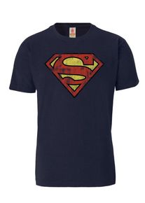 logoshirt, Herren T-Shirt 'Superman', Nachtblau / Gelb / Rot