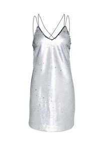 New Look, Damen Kleid 'GO PREM MATTE SEQUIN SLIP DRS', Silber