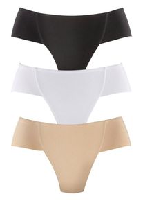 Petite Fleur, Damen Stringtanga (3 Stck.), Nude / Schwarz / Wei&szlig;