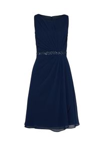 Mascara, Damen Chiffonkleid mit Drapierung 'MC181117', Navy