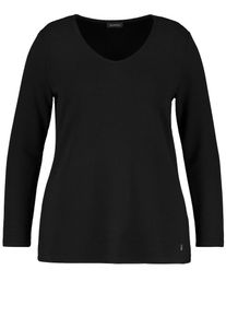 SAMOON, Damen T-Shirt, Schwarz