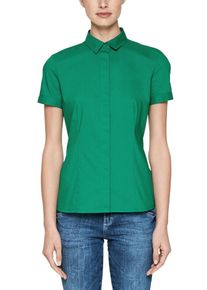 s.Oliver BLACK LABEL, Damen Stretchbluse im cleanen Look, Gr&uuml;n