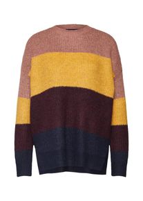 New Look, Damen Pullover 'WW O/P 08.12 WW MITTENS COL BLOCK STAND NECK', Gelb / Puder / Merlot / Schwarz