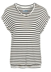 Khujo, Damen T-Shirt 'Airlia', Schwarz / Weiß
