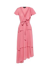 Lost Ink, Damen Maxikleid 'DRAPE TIERED', Pink