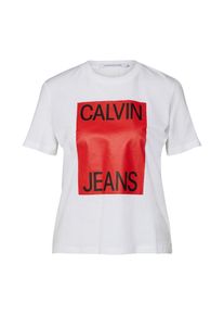 Calvin Klein Jeans, Damen T-Shirt 'STRAIGHT SS', Weiß