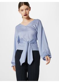 NA-KD, Damen Bluse 'Tied Waist', Himmelblau