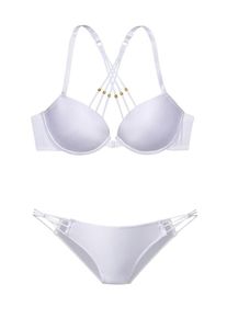Lascana, Damen Set: Push-up-BH + Rioslip, Weiß