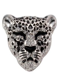 J. JAYZ, Damen Brosche 'Tiger 138-1386', Schwarz / Silber / Weiß