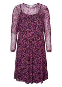 JUNAROSE, Damen Kleid, Lila / Dunkelorange / Schwarz