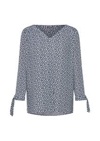 Street One, Damen Shirt, Taubenblau / Weiß