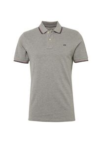 Jack & Jones JACK & JONES, Herren Poloshirt 'JJECONTRAST STRIPE POLO SS NOOS', Graumeliert / Schwarz / Wei&szlig;