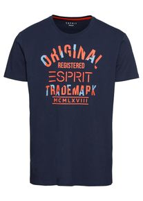 Esprit, Herren Shirt, Dunkelblau / Orange