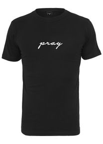 Mister Tee, Herren T-Shirt 'Pray EMB', Schwarz / Wei&szlig;