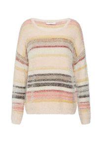 Cream, Damen Pullover 'Chloa', Creme / Grau / Pastellrot