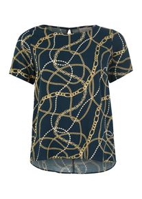 Only Carmakoma, Damen Shirt 'ELLA', Dunkelblau / Gold