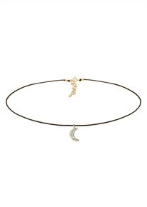 Elli, Damen Kette 'Halbmond', Gold / Schwarz