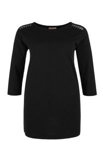 TRIANGLE, Damen Jerseyshirt, Schwarz
