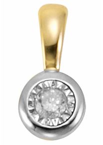 Firetti, Damen Kettenanhänger 'Solitär', Gold / Silber / Weiß