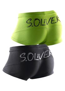 s.Oliver RED LABEL, Herren Hipster 2er Pack, Hellgrau / Kiwi / Schwarz