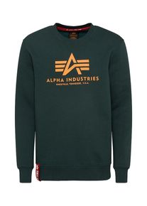 Alpha Industries, Herren Sweatshirt 'Basic', Tanne / Orange