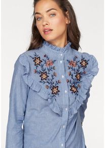 AJC, Damen R&uuml;schenbluse, Himmelblau / Mischfarben / Wei&szlig;