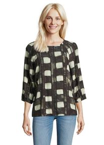 Cartoon, Damen Blusenshirt, Hellgrau / Schwarz