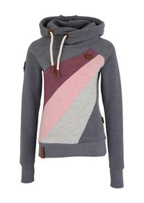 Naketano, Damen Hoodie 'Sensitive dependence', Rauchgrau / Beere / Ros&eacute;