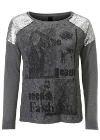 Heine, Damen Rundhalsshirt, Graumeliert